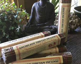 Tibetan Incense, Snow Lion, Lord Buddha, Sandal and Jasmine, 55 Himalayan Herbs, Resins, & Spices, 40 Sticks, 6.75" Each Stick, CHOOSE