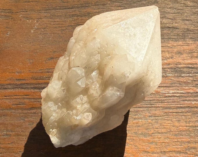 DT Candle Quartz, 1/2 LB- Raw Elestial, Bridge Crystals, Hematite Included, Mine Fresh, Madagascar, 152.70  Grams, CR12799