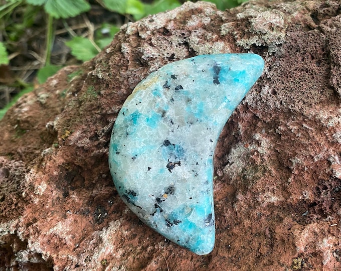 Amazonite, Polished Crescent Moon, Madagascar, 91.80 Grams, CR10296