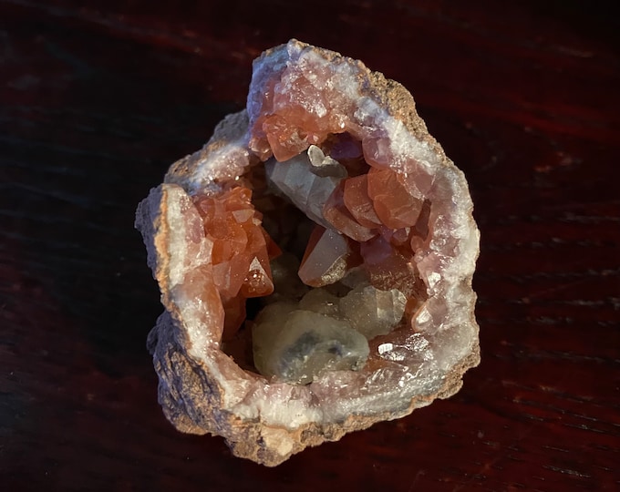 Pink Amethyst Cluster, 1/4 LB- Raw, Natural, Juicy Color, Calcite Symbiotes, Patagonia, Argentina, 110.70 Grams, CR11651