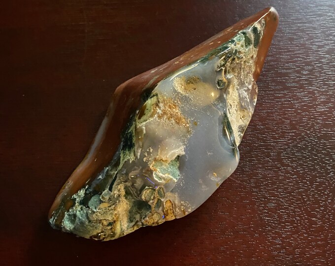 Jasper Palm Stone, 1/3 LB+ Fancy, Freeform, Semi-Polished, Purification, 187.80 Grams, India, CR11043