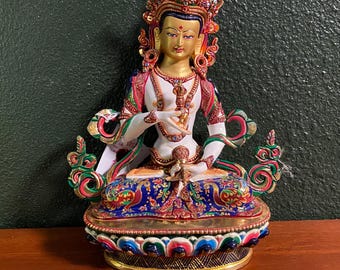 Vajrasattva, Masterpiece Collection, 3.10 LBS, 24K Gold Plated, Hand Painted, 9” H X 7” W X 4-1/2” D, 25585, Special Savings Offer Enclosed