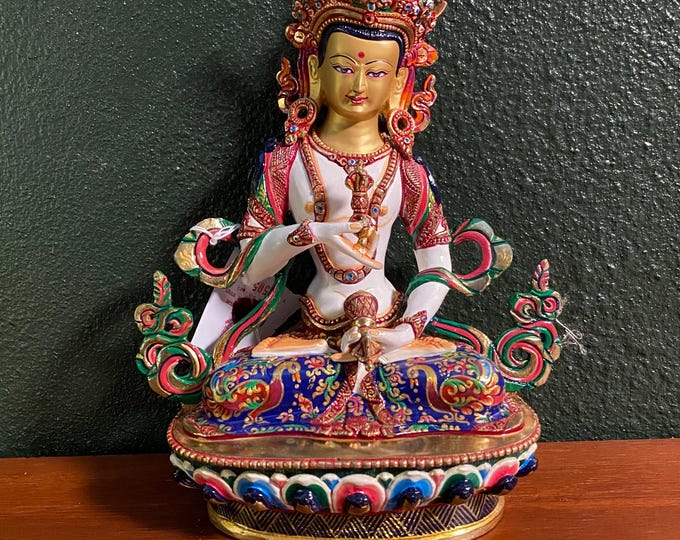 Vajrasattva, Masterpiece Collection, 3.10 LBS, 24K Gold Plated, Hand Painted, 9” H X 7” W X 4-1/2” D, 25585, Special Savings Offer Enclosed