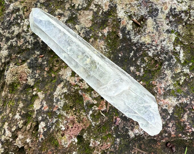 Diamantina Lemurian Laser Wand, 1/4 LB+, 5"L, Heavily Etched, Keyed, Partial Bridge, Veiling, Brazil, 125.90 Grams, CR12529