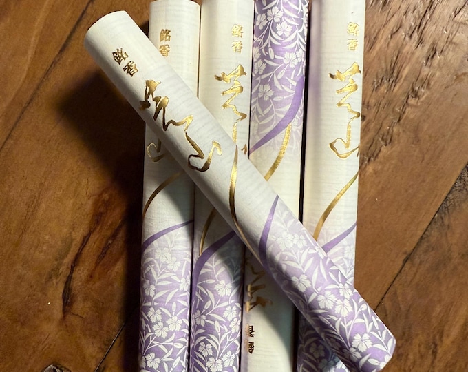 MEIKOH SHIBAYAMA "Signature" Mix of Floral & Sandalwood Japanese Incense, One Sleeve of 50 Sticks, 6”