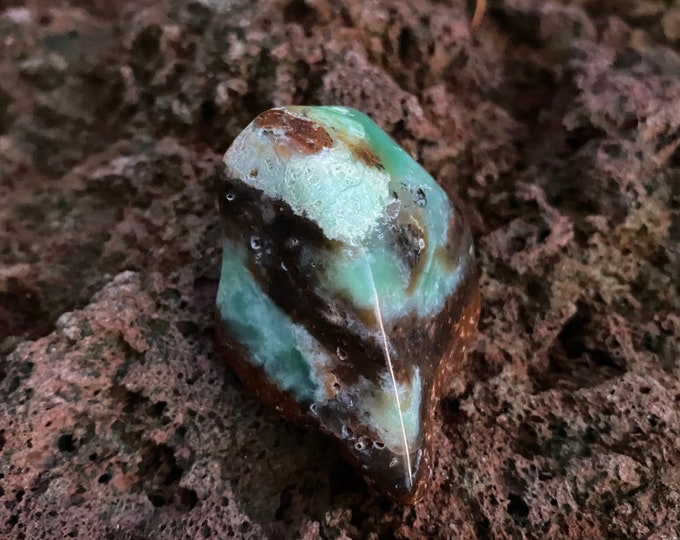 Chrysoprase, Semi- Polished Pocket Stone, Heart Chakra, Australia, 53.50 Grams, CR11401