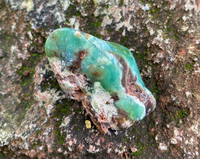 Chrysoprase, Semi- Polished Pocket Stone, Heart Chakra, Australia, 55.90 Grams, CR11656