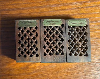 Amber in Wooden Aroma Box, Various Scents, Please Choose, AMBIN-BOX