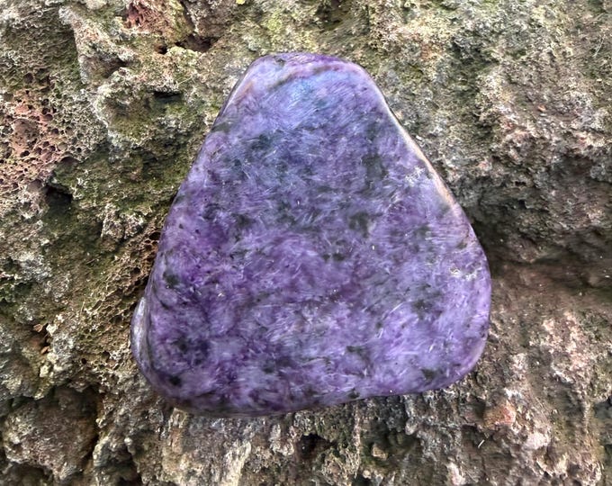 Charoite, 1/4 LB+ Polished Freeform Palm Stone, Russia, 125.70 Grams, CR12796