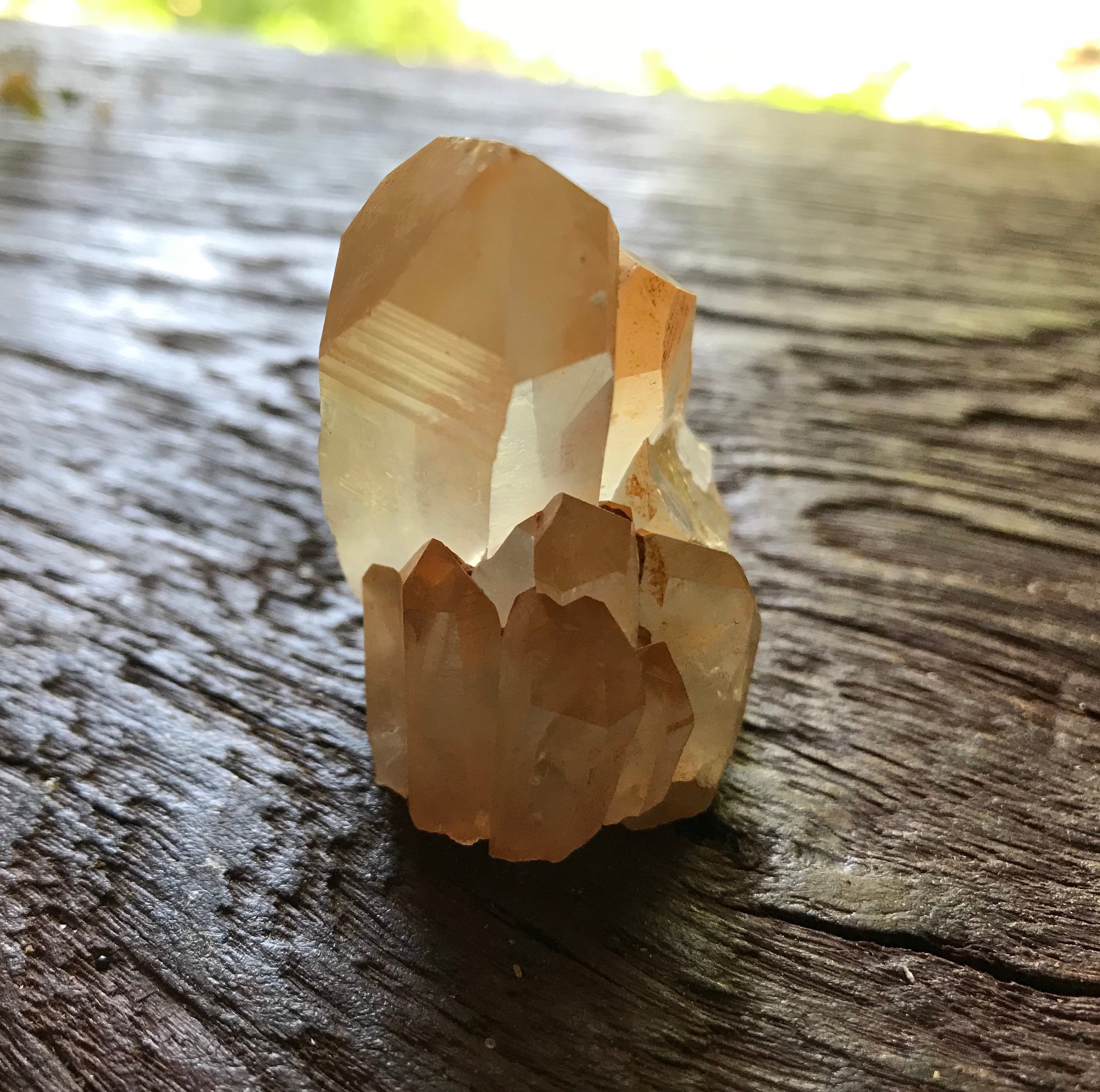 Tangerine Quartz Cluster, Standing, Clear, Brazil, 56.4 Grams, CR3690