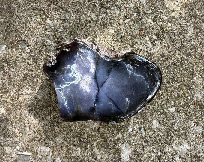 Purple Agate, 1/2 LB- Polished Freeform Palmstone, Manganese, Beautiful Color, Mexico, 215.00 Grams, CR12794