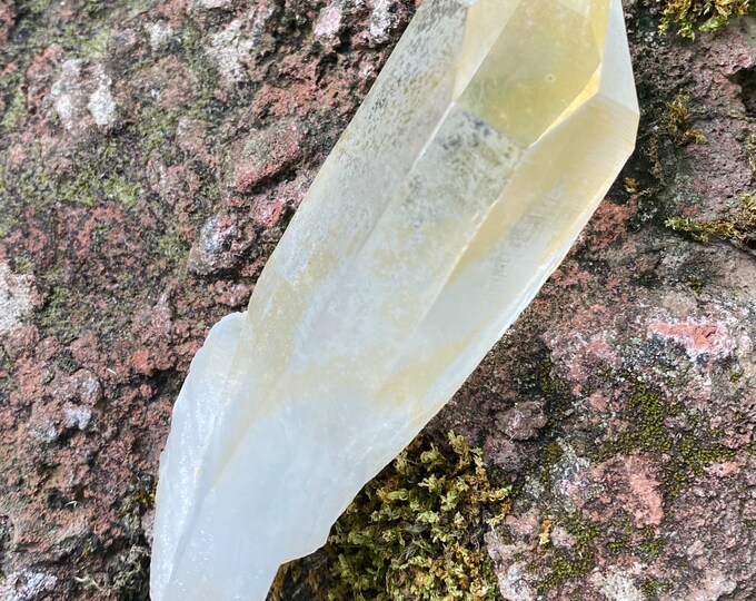 Golden Healer, 1/3 LB Lemon Healer Crystal Point, Raw, Etched & Striated, Keyed Base, Mine Fresh, Arkansas, 150.00 Grams, CR11168