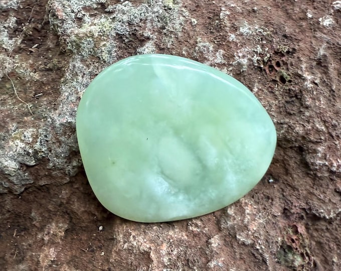 JADEITE, Opaque Polished Freeform Palm Stone, 36.90 Grams, China, CR12718