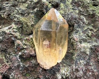 Kundalini Smokey Citrine, Raw Point, Golden Veils, Bridge Crystals, Keys, Rainbow Infractions, Etched, Africa, 56.40 Grams, CR12655