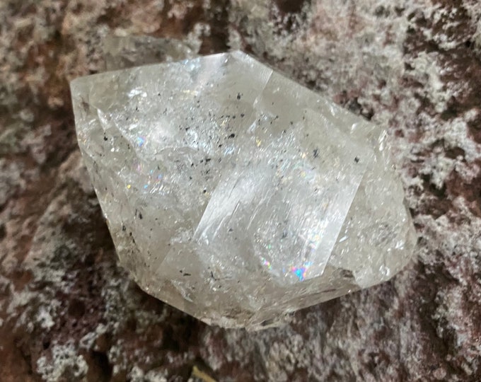 DT Herkimer Diamond, 4-Crystal Cluster, 1/2 LB+  Attunement Stone, Clear, Rainbows, Silver Veils, STUNNING, 250.90 Grams, CR11179