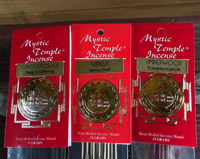 Mystic Temple Premium Incense, Stick Incense, Shop Favorite! Choose Your Scent, 10" Sticks, 15 or 100 Gram Pkgs