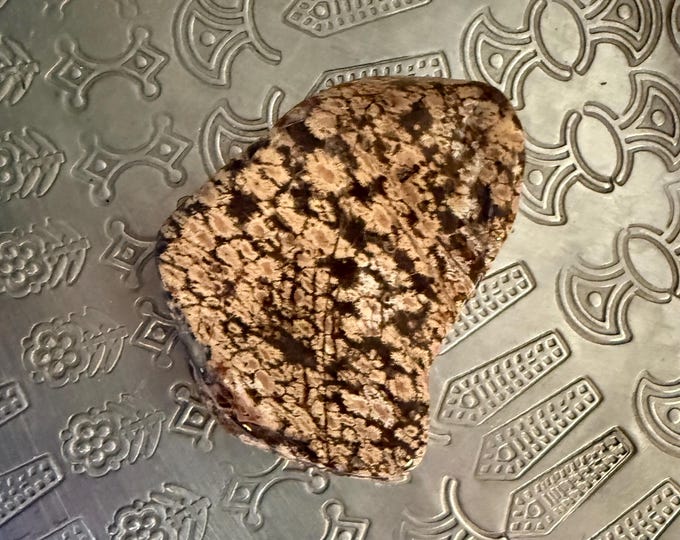 Flower Jasper, Polished Freeform Palm Stone, 92.60 Grams, India, CR12424