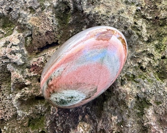 Unicorn Jasper, Polished Oval Egg Shaped Palm Stone, 79.30 Grams, India, CR12804