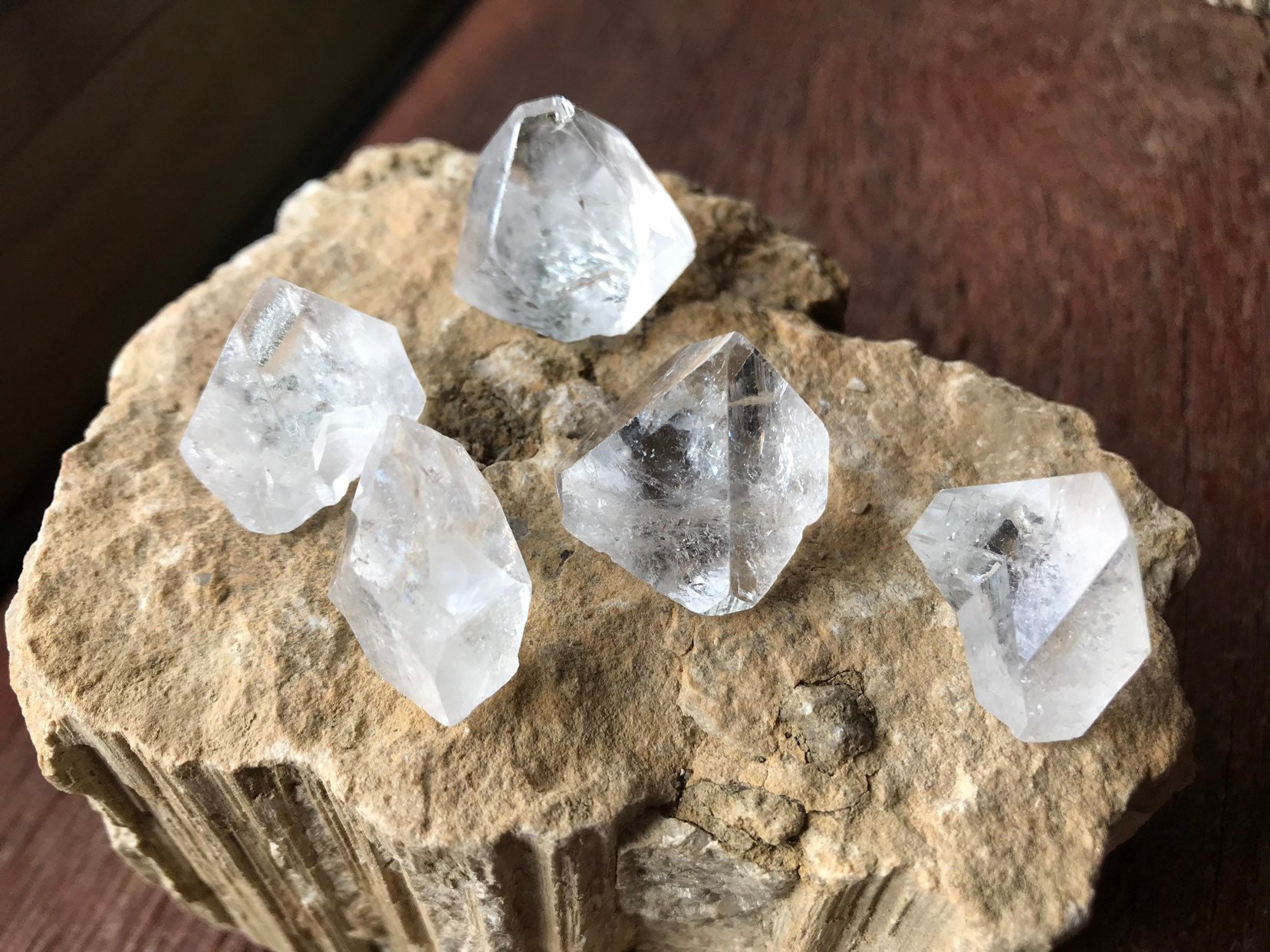 APOPHYLLITE Crystals, Clear, Parcel of 5, Full Crystal, India, 31.2