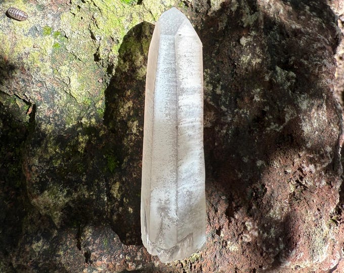 Pink Lemurian Seed, Polished Faces, Etched, Keyed, Limonite Coated, Mine Fresh, Brazil, 44.60 Grams, CR12636