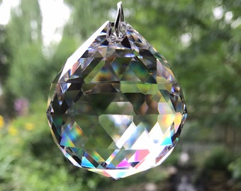 Crystal Prism, 40 mm, Faceted Hanging Sphere, CR5527