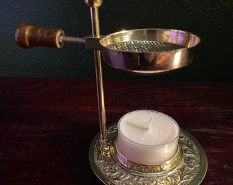 Brass Resin Incense/Amber Resin Heater, Starter Set, No Charcoal Needed, Incl Resin Incense Sample, Candle, and Extra Screen, Choose Style