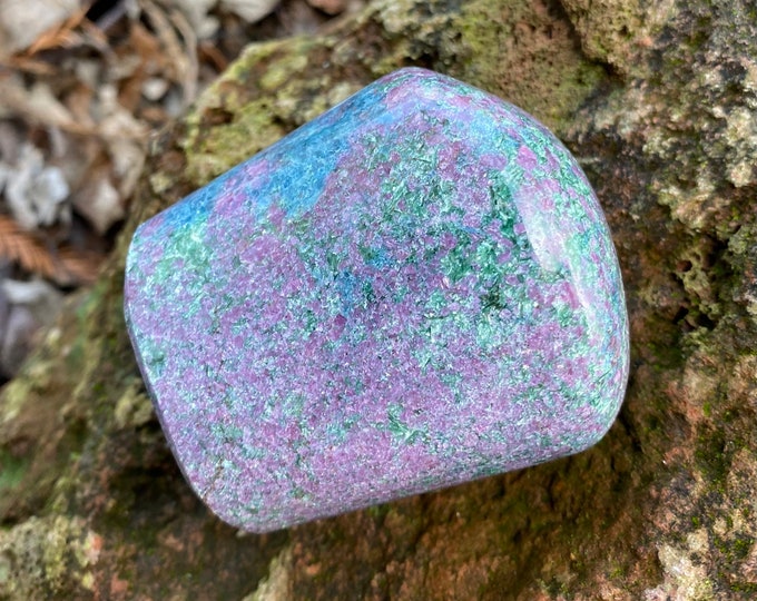 Ruby in Kyanite with Fuchsite, 3/4 LB Fluorescent Standing Stone, 338.10 Grams, India, CR11432