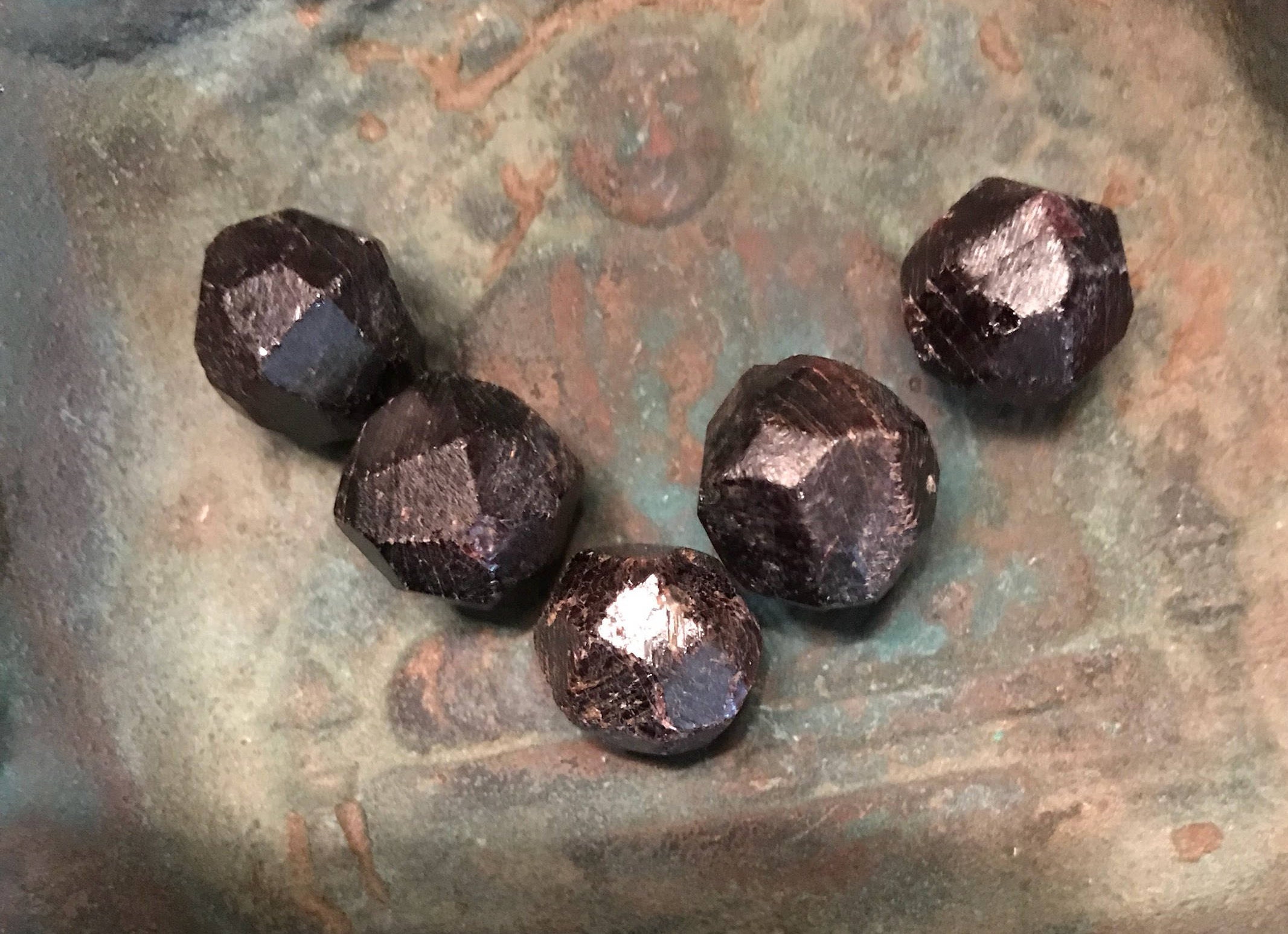 Raw Garnet Crystals, Parcel of 5, 23.9 Grams, 119.5 Carats, CR2704