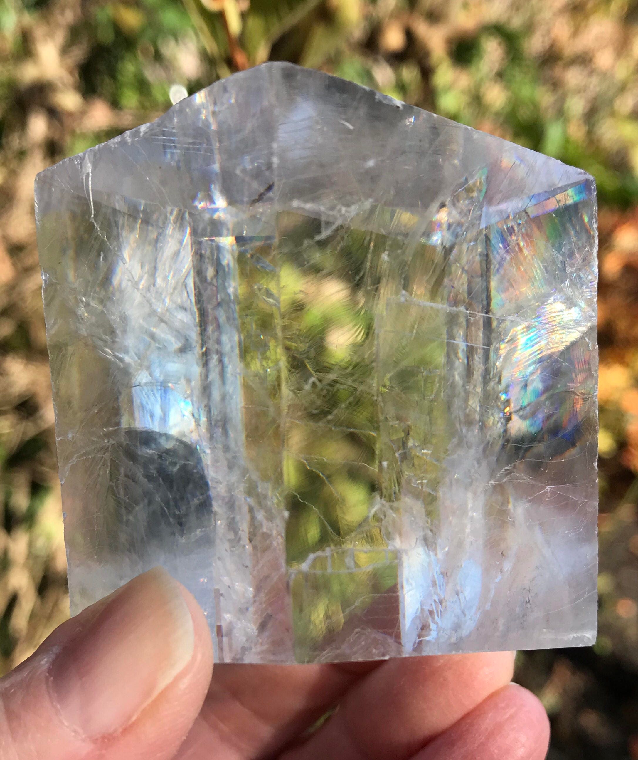 CALCITE, Optical Crystal, Water Clear, Rainbows, Viking Sunstone, Raw