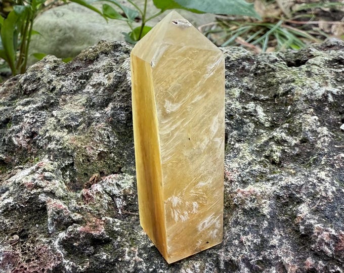 Golden Mica Standing Tower, Polished, Calming, Protective, Brazil, 55.50 Grams, CR12574