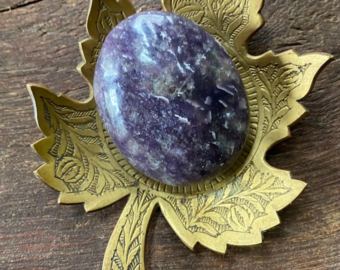 Lepidolite 1/3 LB+ Large Polished Palm Stone, Africa, 165.00 Grams, CR11406