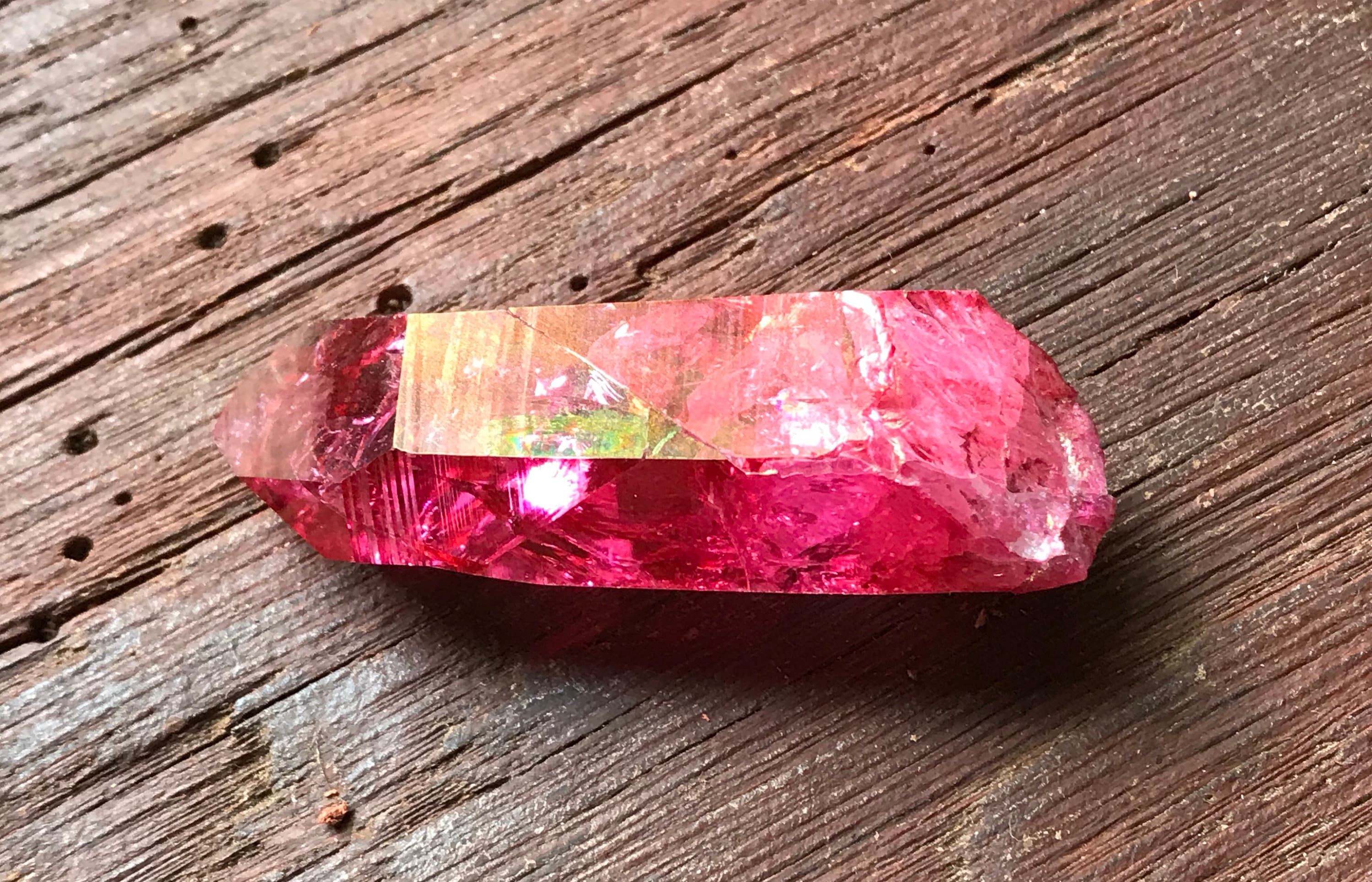 Channeler, Ruby Aura Quartz, 73 Raw Crystal, Rainbows, Keeper of the