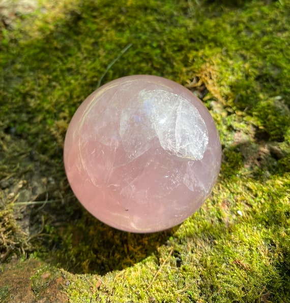 1/2 LB Rose Quartz Sphere, Polished, Veil, Madagascar, 55mm, 224.50 Grams, CR9132