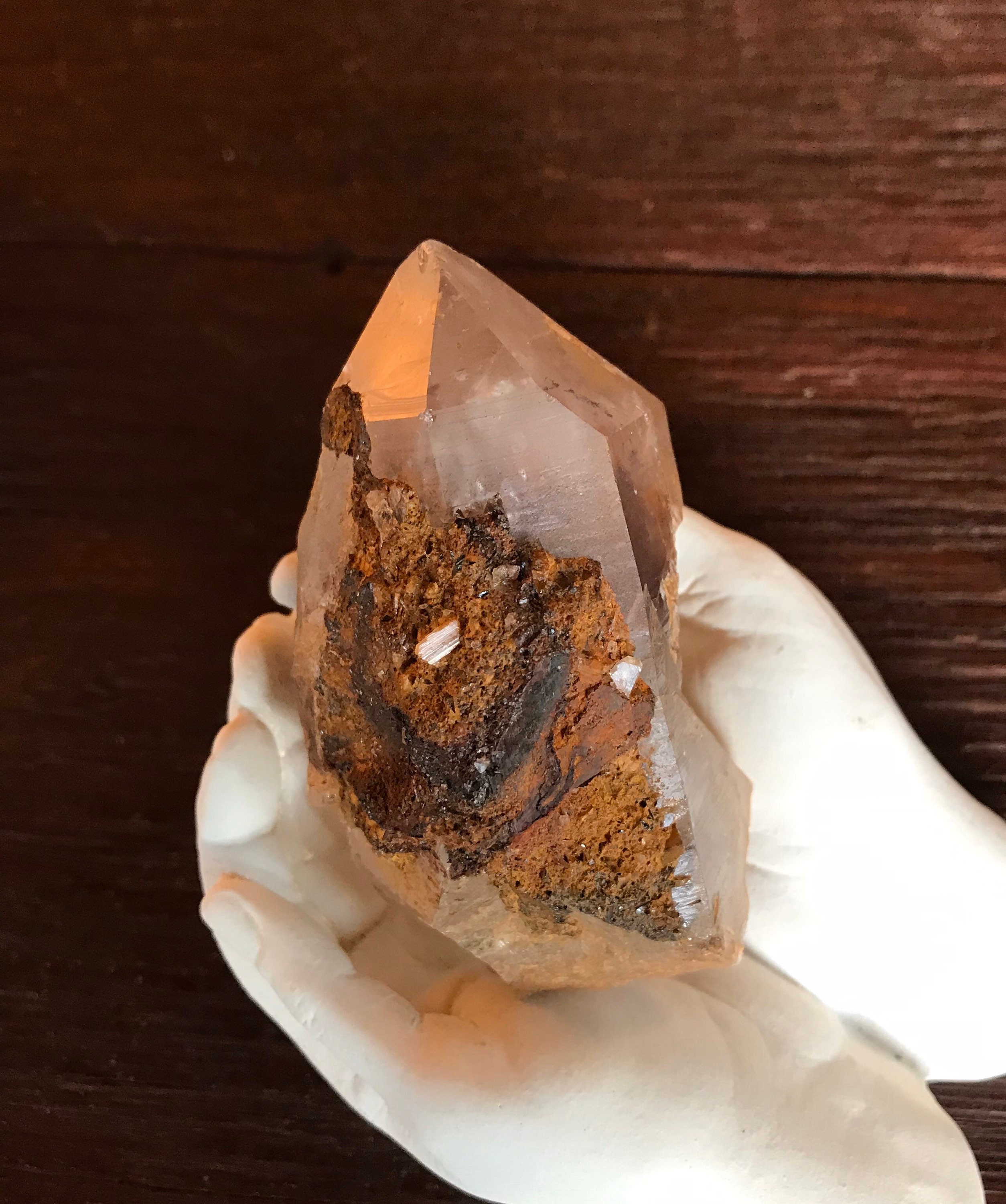 1/3 LB RAW Lithium Phantom Quartz, Clear, Sand & Oxide Encrusted, Keyed