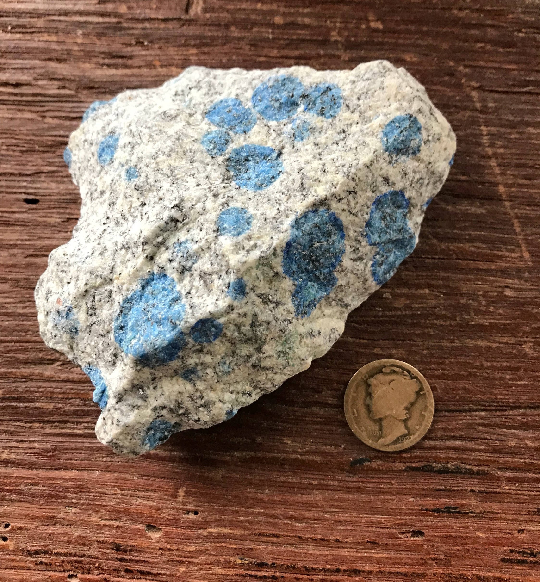 K2 Stone, Raw Azurite in Granite, K2 Mountain, Pakistan, 128.6 Grams ...