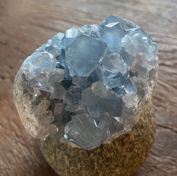 1/2 LB- Celestite Cluster, Sky Blue Full Crystal, Madagascar, 477.80 Grams, CR10836