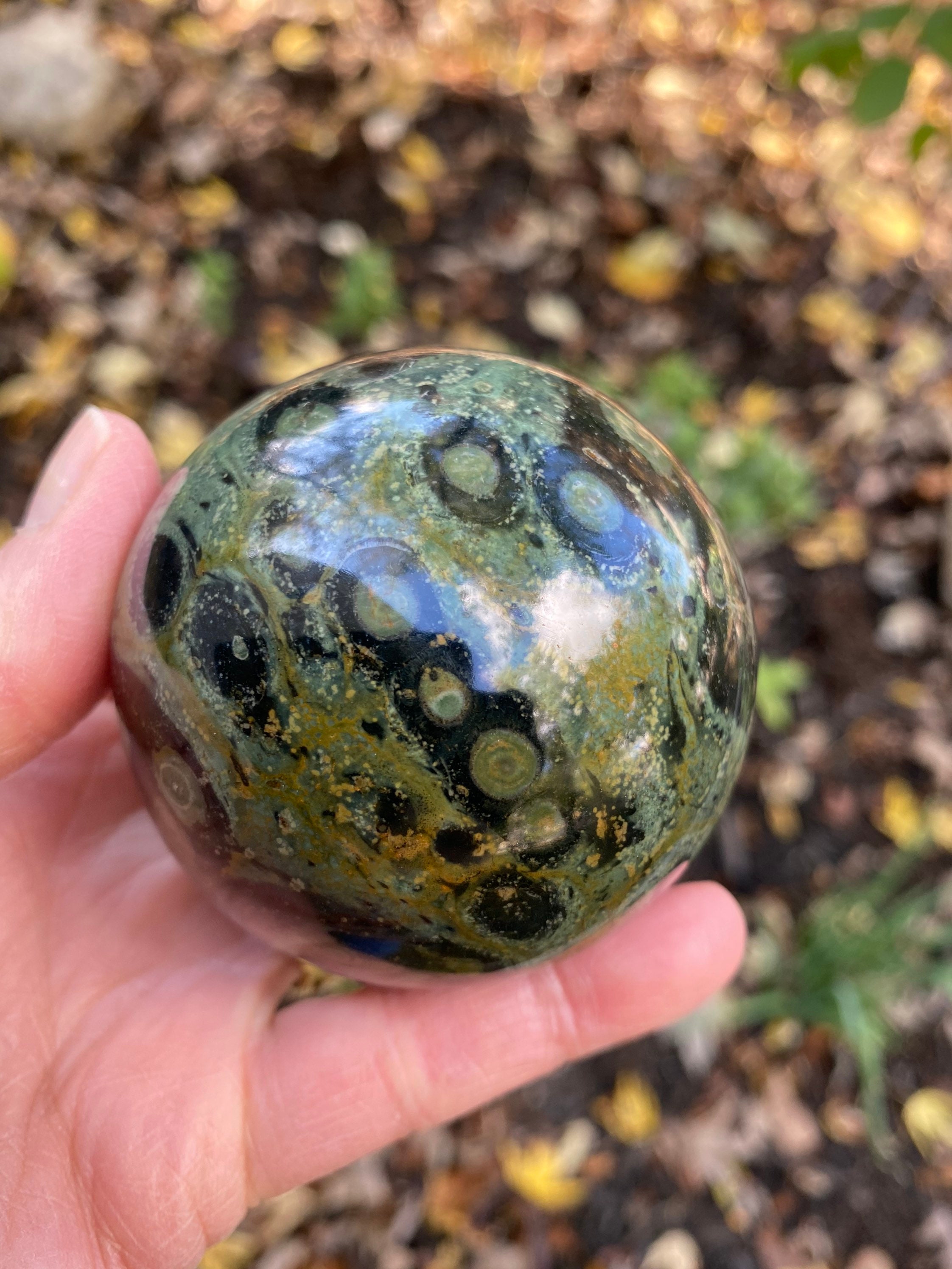 3/4 LB Kambaba Jasper Sphere, Stromatolite, Polished, Madagascar ...