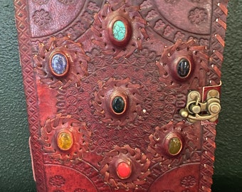 Leather Journal, 8X6" & 5X7" with Handmade Paper, Leather, Brass Latch or Leather Wrap, Choose