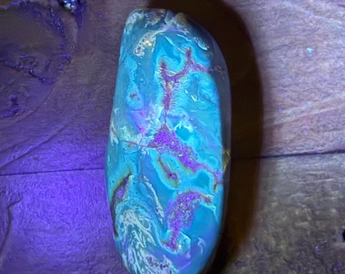 Black Amber, Fluorescent Standing Stone, Polished, 32.40 Grams, Sumatra, Indonesia, CR12790