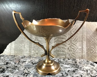 Brass Chalice, Chalice ONLY, Smudge Pot, Candle Holder, Altar Bowl, 5.5 x 5.5 x 7.5", Triquetra Embossed