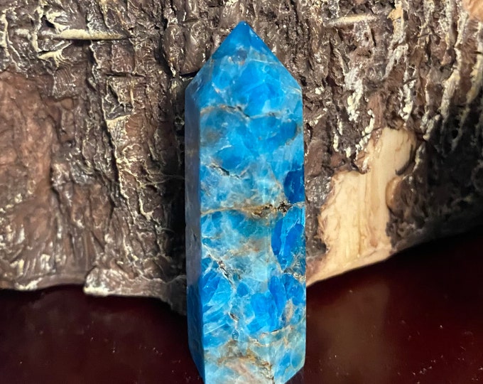 BLUE APATITE Tower, Polished, Madagascar, 45.10 Grams, CR11121