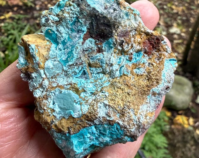Druzy Chrysocolla on Matrix, Raw, 91.70 Grams, Peru, CR12789