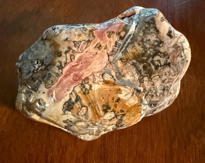 Ohio Rainbow Flint, 1 LB+  Large & Chunky Polished Freeform Cabinet Stone, Druzy Veins, Warrior Stone, Ohio, 485.40 Grams, CR12603