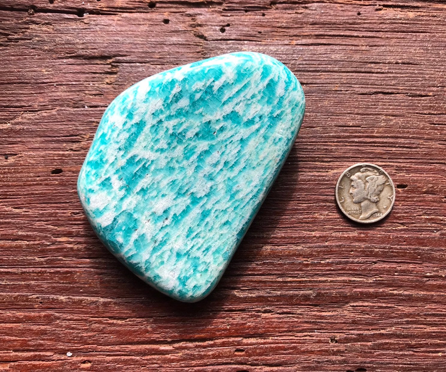 Amazonite, Polished Palm Stone, Natural, Soothing Energies, Soviet