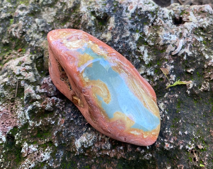 Polychrome Jasper, 1/3 LB+ Large Semi-Polished Freeform Palm Stone, 194.80 Grams, CR11604