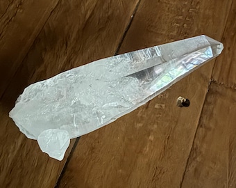 Bahia Blue Needle Lemurian, 3/4 LB+ Semi-Polished, Base Bridge, 6-1/2" L,  Bahia, Brazil, 380.10 Grams, CR12527