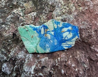 Azurite Malachite Freeform Slab, Polished One Side, 57.10 Grams, CR12694
