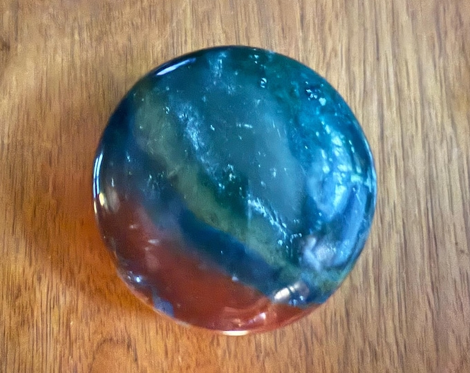 Bloodstone, Polished Round Palm Stone, India, 136.70 Grams, CR12513