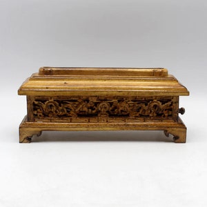 Wooden Incense Burner for Tibetan Incense, Handcrafted & Carved, Silk Dragon, Nepal, 9-1/2" L