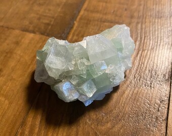 Fluor-Apophyllite Crystal Cluster, Green with White Stilbite, India, 60.50 Grams, CR11568